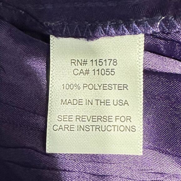 Komarov Chiffon Capelet Charmeuse Midi Dress Women's Small Purple 3/4 Sleeve - Picture 9 of 11